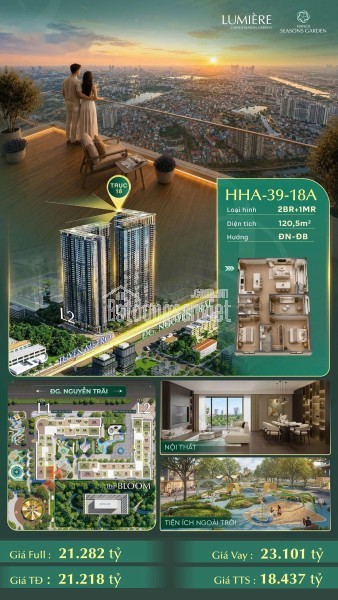 Căn 1PN Hướng Đông Nam 53.2m² Tại Lumière Hanoi Seasons Garden  Không Gian Sống Chuẩn Quốc Tế Dành