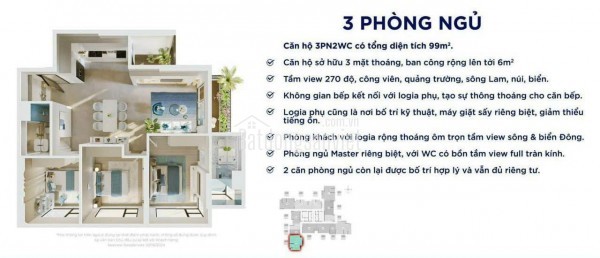 Chỉ cần 1 TỶ đã sở hữu căn hộ 3  ngủ Tại CHUNG CƯ cao cấp ECO PARK Vinh