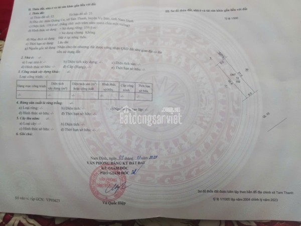 BÁN GẤP LÔ ĐẤT MẶT ĐƯỜNG QUỐC LỘ 10 – VỤ BẢN