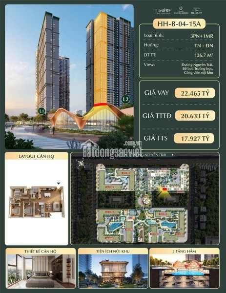 🔥 SIÊU PHẨM GỌI TÊN CĂN 3PN+1 MASTERISE – LUMIÈRE HANOI SEASONS GARDEN