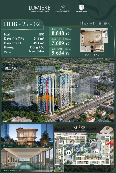🌿 SIÊU PHẨM CĂN 1PN VIEW NGOẠI KHU  TẦNG CAO THE BLOOM: \