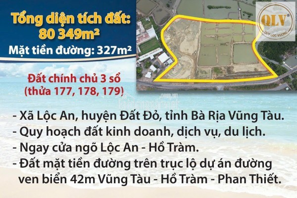 BÁN QUỸ ĐẤT VEN BIỂN LỘC AN – ĐẤT ĐỎ, BÀ RỊA – VŨNG TÀU – 80.349m²