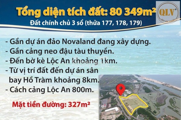 BÁN QUỸ ĐẤT VEN BIỂN LỘC AN – ĐẤT ĐỎ, BÀ RỊA – VŨNG TÀU – 80.349m²