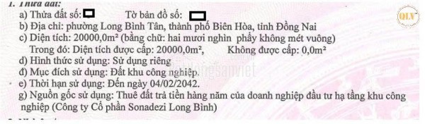 BÁN NHÀ XƯỞNG – KCN BIÊN HÒA 2, ĐỒNG NAI – 20.000m²