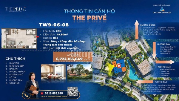 BÁN CĂN HỘ 1 PHÒNG NGỦ VIEW SÔNG – THE PRIVÉ.
Chỉ 10% ký Hợp đồng mua bán.