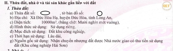 BÁN NHÀ XƯỞNG TRONG KCN HẢI SƠN – ĐỨC HÒA, LONG AN – 10.000m²