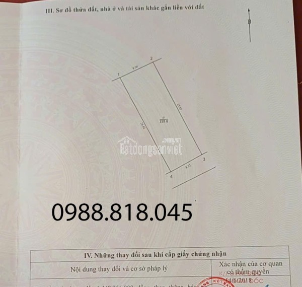 Chính chủ bán đất phân lô ngõ 63 Tư Đình, phường Long Biên, thành phố Hà Nội, 229m2, đường ô tô