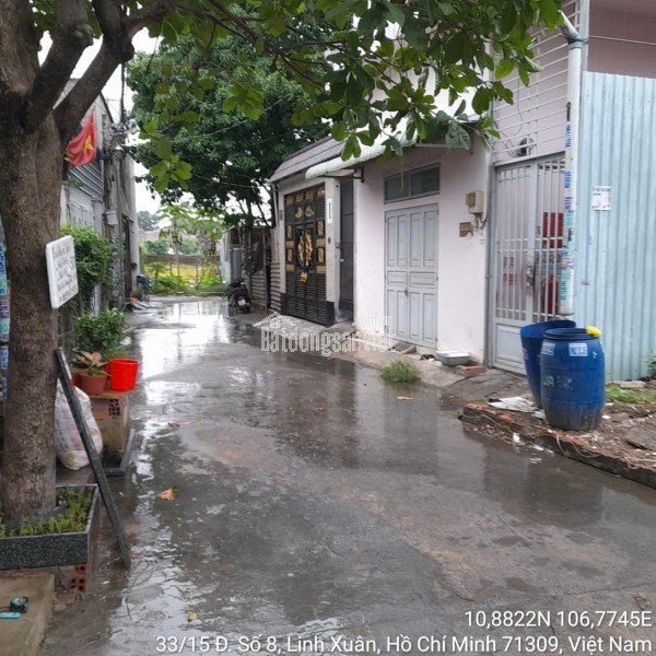 Chính chủ Bán đất hẻm số 33 đường số 8, P. Linh Xuân, Quận Thủ Đức (nay là phường Linh Xuân), HCM,