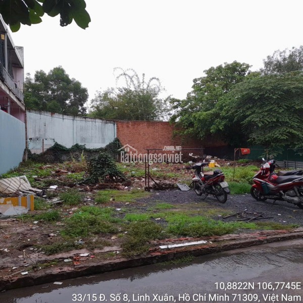 Chính chủ Bán đất hẻm số 33 đường số 8, P. Linh Xuân, Quận Thủ Đức (nay là phường Linh Xuân), HCM,