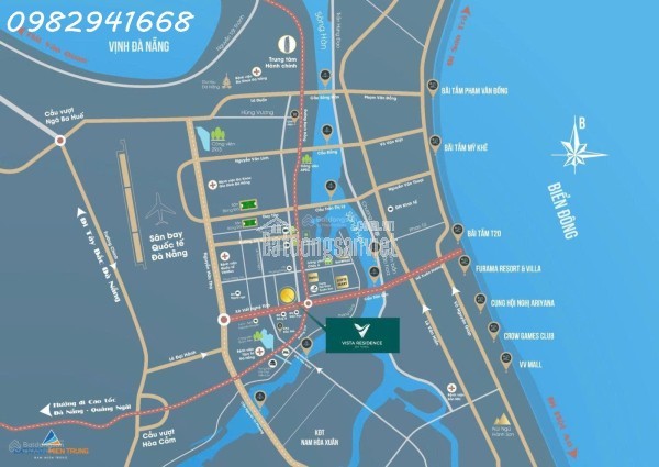 Cho thuê căn hộ Vista Residence 82m2, 2PN view pháo hoa đẳng cấp giữa trung tâm Đà Nẵng