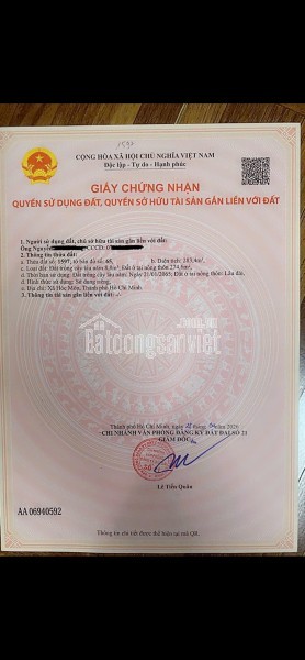 ĐẤT ĐẸP - SÁT ĐƯỜNG LIÊN XÃ TÂN HIỆP - HÓC MÔN