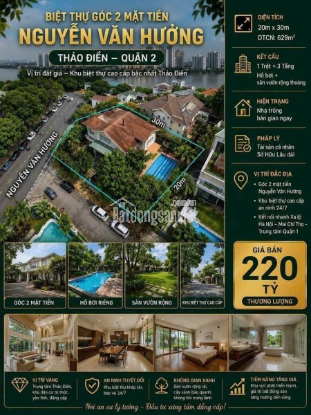 ®️ BÁN ĐẤT MẶT TIỀN ĐƯỜNG TRẦN VĂN SẮC, THẢO ĐIỀN, QUẬN 2