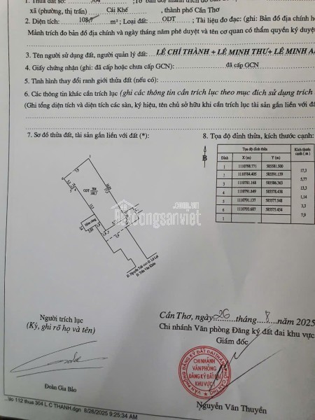 HOT HOT – CHÍNH CHỦ CẦN BÁN ĐẤT MẶT TIỀN Đường Trần Văn Khéo, P.Cái Khế, quận Ninh Kiều, TP.Cần Thơ