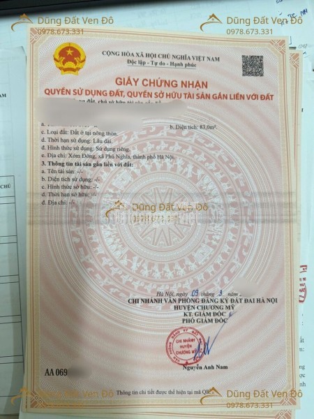 58,1M NINH SƠN-TT CHÚC SƠN-CHƯƠNG MỸ-HÀ NỘI