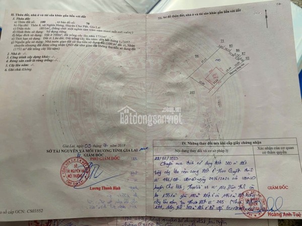 ĐẤT ĐẸP- GIÁ TỐT BÁN NHANH LÔ ĐẤT ĐẦU TƯ LÀ SINH LỜI TẠI huyện Chupah tỉnh Gia Lai