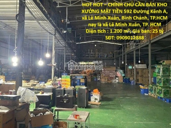 HOT HOT – CHÍNH CHỦ CẦN BÁN KHO XƯỞNG MẶT TIỀN 592 Đường Kênh A, xã Lê Minh Xuân, Bình Chánh,