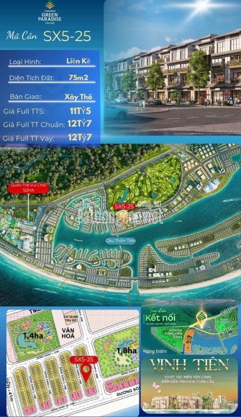 Bán nhà phố 2 mặt tiền trục đường 41m hỗ trợ vay 18 tháng 0%