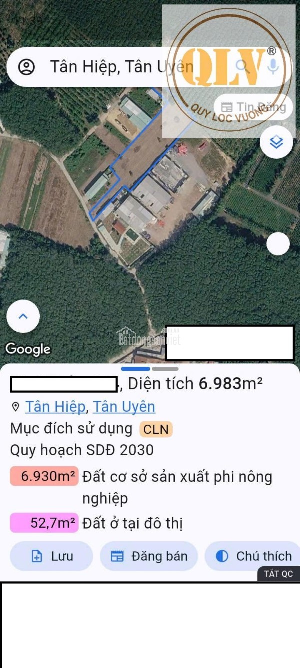 BÁN ĐẤT SKC TẠI TÂN HIỆP, TP. TÂN UYÊN, BÌNH DƯƠNG – 6.983m²