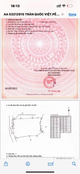 CẦN BÁN 3 THỬA ĐẤT TẠI XÃ PỜ Ê – KON PLÔNG – KON TUM
