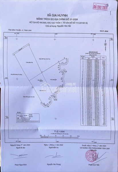 Bán Đất Thôn 1, Xã Gia Huynh, Huyện Tánh Linh, Tỉnh Bình Thuận, 56,000m2 Giá 88 Tỷ