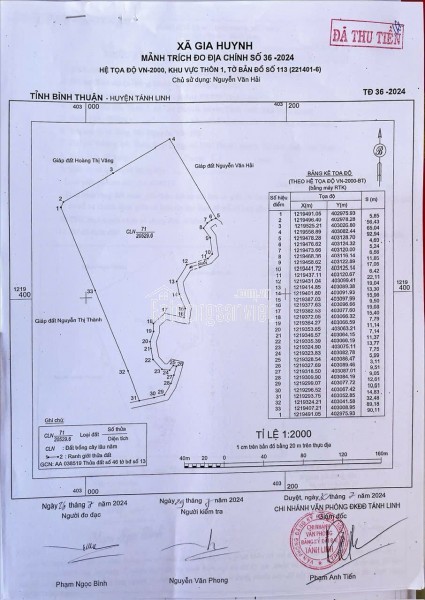 Bán Đất Thôn 1, Xã Gia Huynh, Huyện Tánh Linh, Tỉnh Bình Thuận, 56,000m2 Giá 88 Tỷ