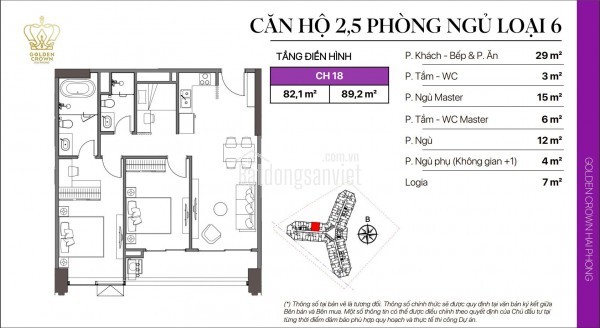 Chinh Phục Đỉnh Cao Cuộc Sống Cùng Căn Hộ 2,5PN Tại Golden Crown Hải Phòng – Sở Hữu Ngay, Nhận Ưu