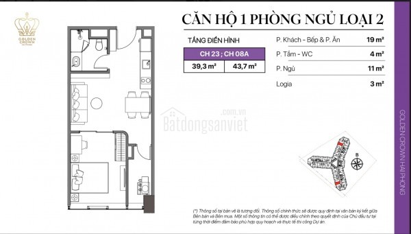 Thông tin nổi bật về căn hộ tại Golden Crown hải Phòng