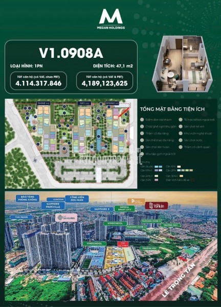 Đầu Tư Hiệu Quả -  Căn Studio Tại Tòa V1 Victoria, Vinhome Smart City!