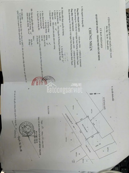 154/1 nguyễn xí p26 bình thạnh hẻm xe tải 3 lầu sổ cn 50m ngang 8m giá 6,9 tỉ