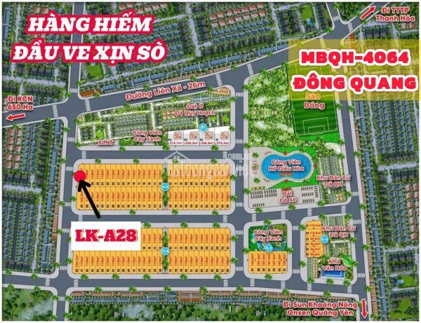 Bán lô đầu ve hàng hiếm tại MBQH 4064 xã Đông Quang, huyện Đông Sơn, Thanh Hóa