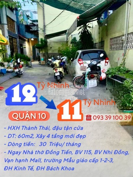 Bán nhà Quận 10, Hẻm xe hơi, 4 tầng BTCT: chỉ từ 2 tỷ. Tin thật, hình thật, xem nhà, chốt sổ.