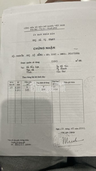 Cần Tiền Bán Gấp Đất SHR Tại Đường Trần Hưng Đạo, Khu Vực 4,P 5,Vị Thanh,Hậu Giang Giá:5 Tỷ 250