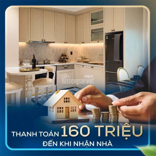 Chỉ cần thanh toán 10% GTCH tương đương khoảng 160tr cho căn 55,6m2 2PN 1WC cho đến khi nhận nhà