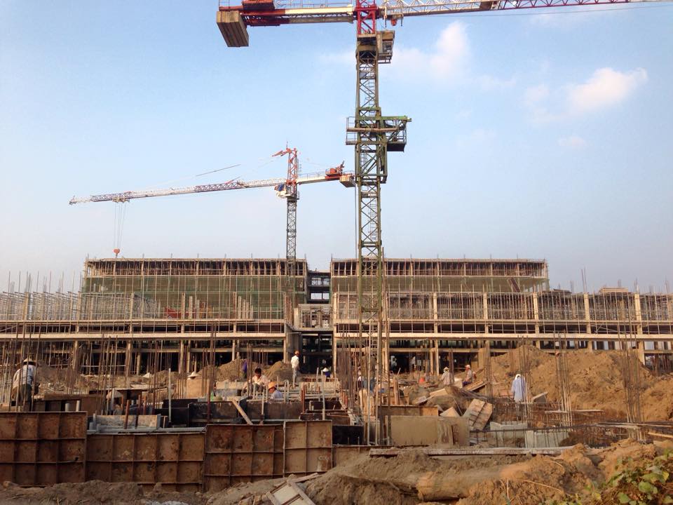 Toà M1C chung cư Thanh Hà Cienco 5 đang thi công sàn tầng 3