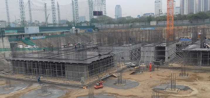 Dự án đang thi công tầng 1