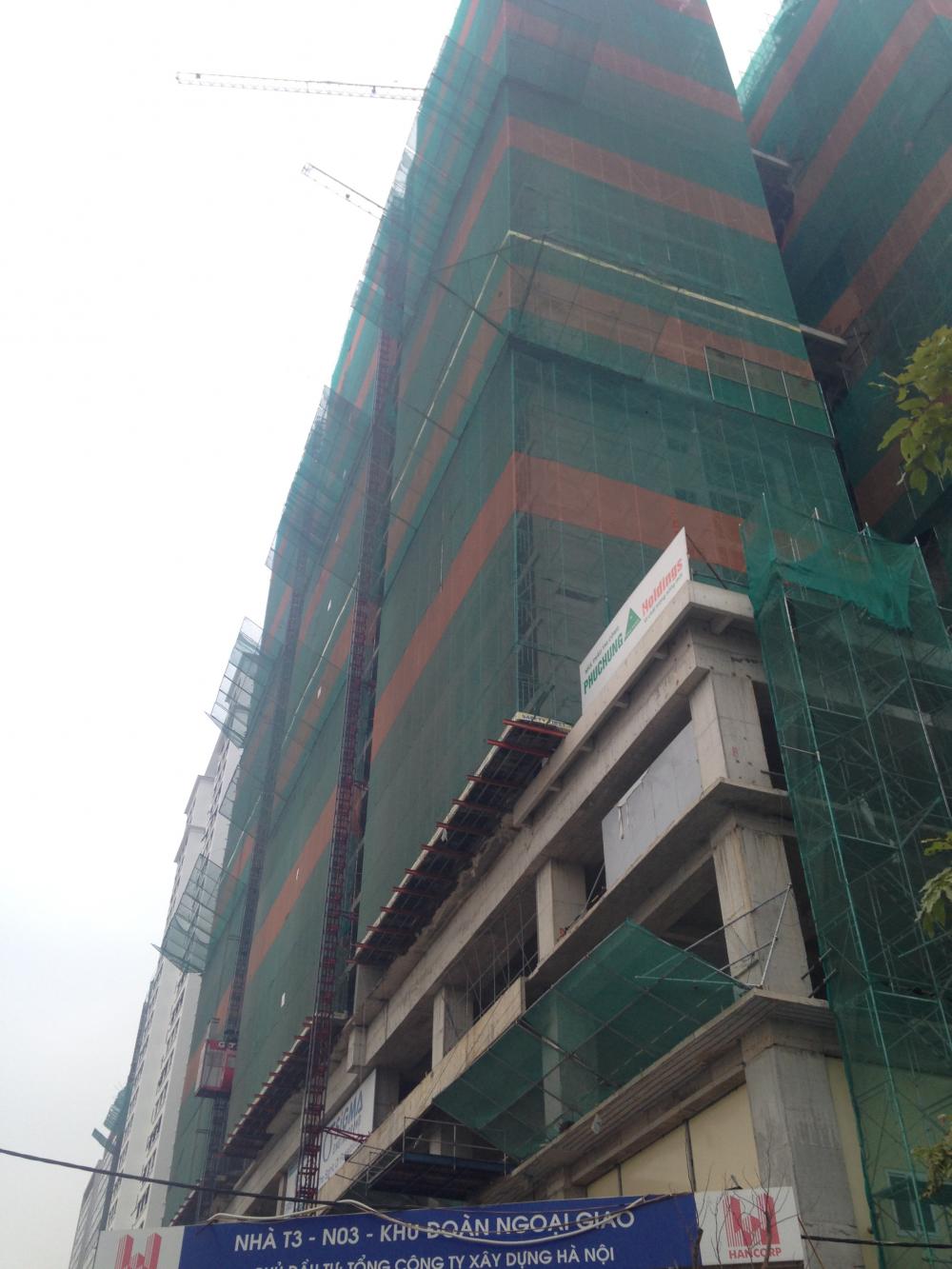 Tòa N03-T3 đang thi công tới tầng 25